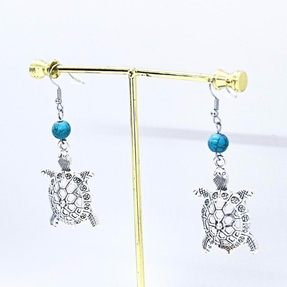 Turtle Drop Earrings - Picture 2 of 5